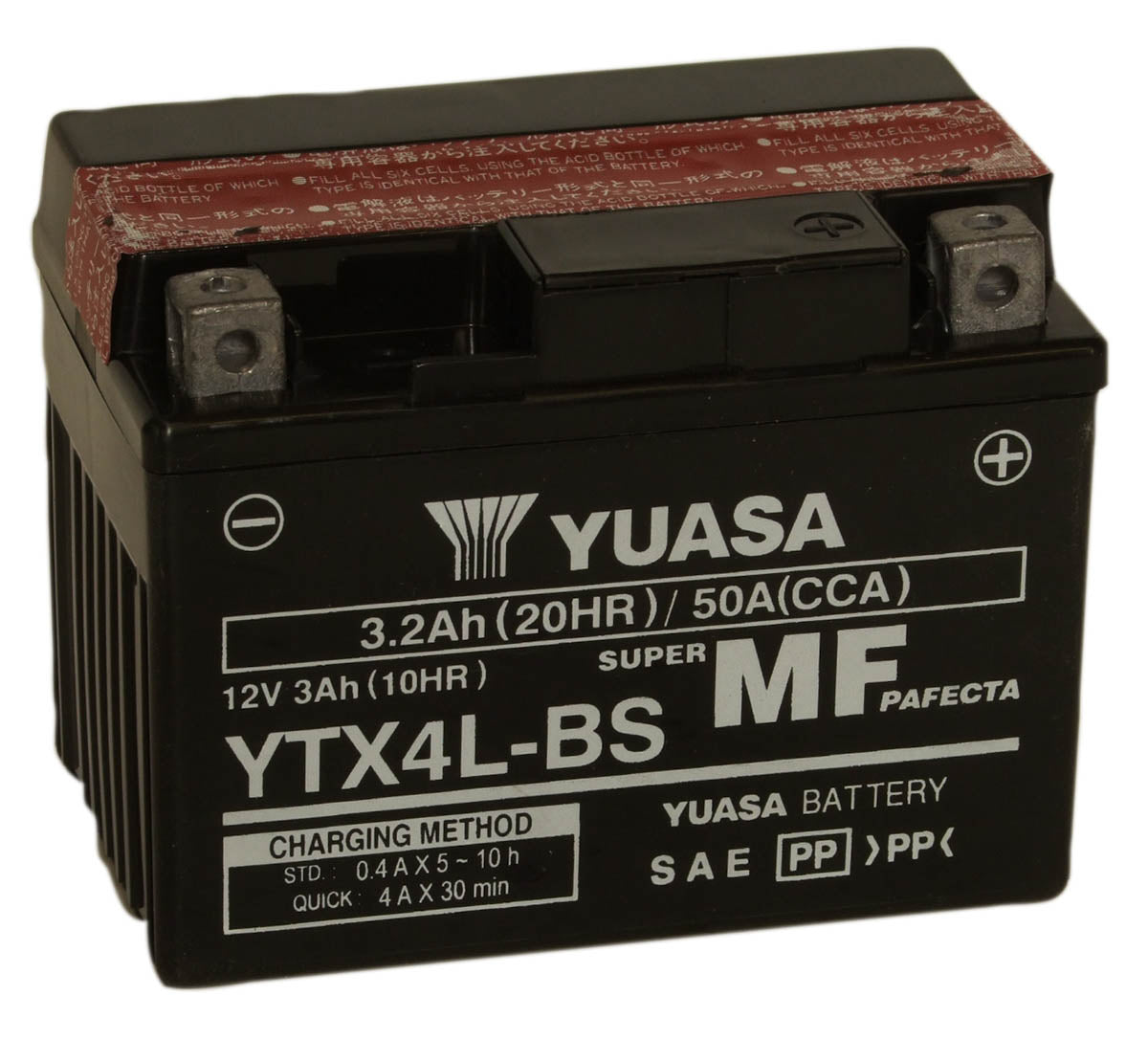 Batteri, Yuasa. YTX4L-BS, med syrepakke