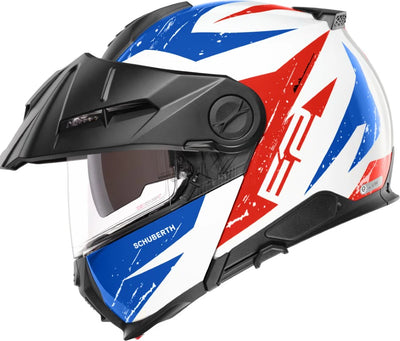 Hjelm, Schuberth. E2 Explorer Blue (Rød / hvit / blå) Åpningshjelm