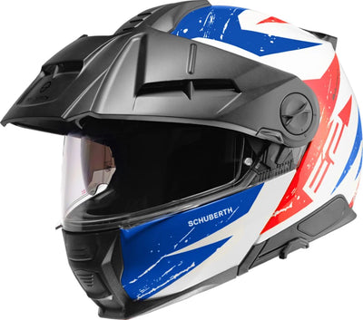 Hjelm, Schuberth. E2 Explorer Blue (Rød / hvit / blå) Åpningshjelm