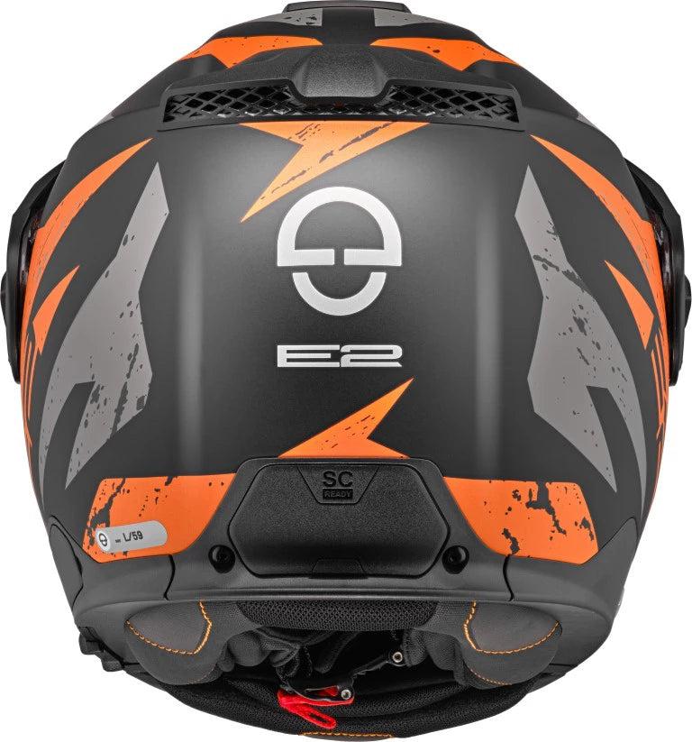 Hjelm, Schuberth. E2 Explorer Orange (Grå/svart/oransje) Åpningshjelm