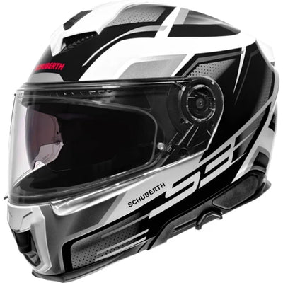 Hjelm, Schuberth. S3 Storm Silver (Svart/hvit/sølv)