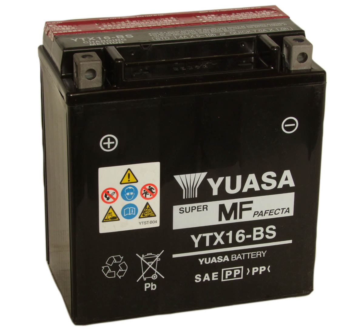 Batteri, Yuasa. YTX16-BS, med syrepakke