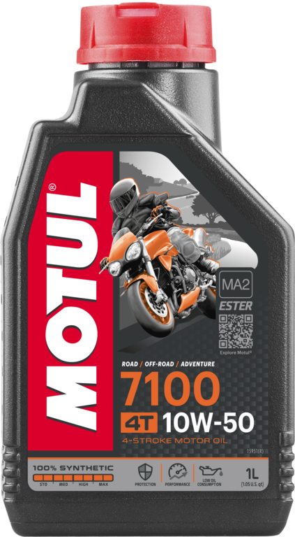 Motorolje (10/40W), Motul, 1 liter syntetisk, 4-takt