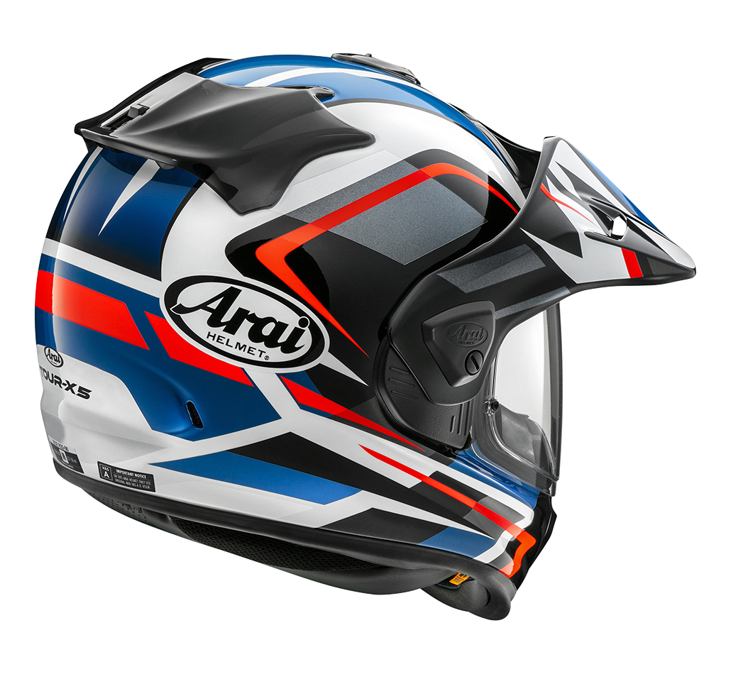 Hjelm, Arai Tour-X5 Discovery Blue (Hvit / blå / svart / rød)